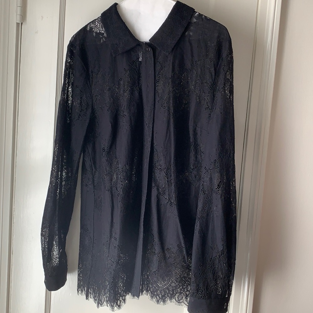 Cabi long sleeve lace blouse